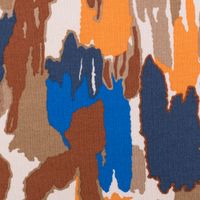 Sweatstoff Meterware Soft Sweat ABSTRACT beige blau orange 1,5m Breite