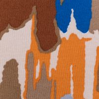 Sweatstoff Meterware Soft Sweat ABSTRACT beige blau orange 1,5m Breite