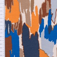 Sweatstoff Meterware Soft Sweat ABSTRACT beige blau orange 1,5m Breite