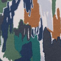 Sweatstoff Meterware Soft Sweat ABSTRACT beige grün blau 1,5m Breite