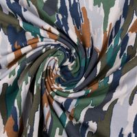 Sweatstoff Meterware Soft Sweat ABSTRACT beige grün blau 1,5m Breite