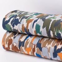 Sweatstoff Meterware Soft Sweat ABSTRACT beige grün blau 1,5m Breite