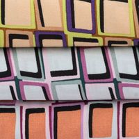 Viskose Stoff Radiance für Bekleidung ABSTRACT Kästchen mint grün lila 1,4m Breite