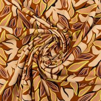 Viskose Stoff Radiance für Bekleidung ABSTRACT Blätter braun beige 1,4m Breite