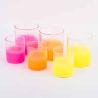 Windlicht Set in 3 verschiedenen neonfarben in groß und klein Gruppenbild