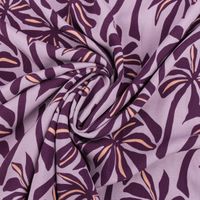 Viskose Stoff Radiance für Bekleidung PALMTREES Palmen violett rosa 1,4m Breite