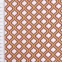 Baumwollstoff Popeline Fine Poplin GEOMETRIC Retro Trellis ecru grün 1,45m Breite