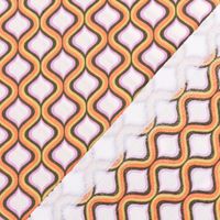 Baumwollstoff Popeline Fine Poplin GEOMETRIC Retro Trellis ecru grün 1,45m Breite