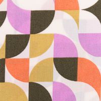 Baumwollstoff Popeline Fine Poplin GEOMETRIC Retro Kreise ecru grün 1,45m Breite