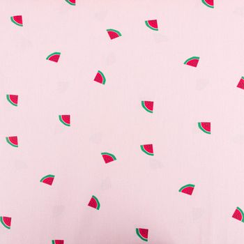 Baumwollstoff Popeline Stoff Wassermelone rosa grün 1,45m Breite