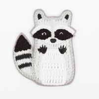Applikation Waschbär grau weiß schwarz