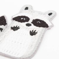 Applikation Waschbär grau weiß schwarz