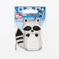 87743-Applikation-Waschbaer-aufbuegelbar-grau-weiss-schwarz-58x70mm-von-Prym-IMG-KW17-026.jpg Applikation Waschbär grau weiß schwarz