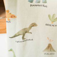 Vorhang Kinderzimmer mit Smok-Schlaufenband Dinosaurier mintgrün bunt in 245cm oder Wunschlänge von SCHÖNER LEBEN. Detail Stoff