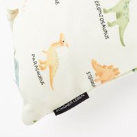 Kissenhülle Dinosaurier mintgrün bunt von SCHÖNER LEBEN. Detail Label
