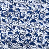 Jersey Stoff DINO SCENIC Dinosaurier weiß blau 1,5m Breite