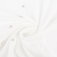 Musselin Stoff Double Gauze STARS Stickerei Sterne Mond weiß 1,35m Breite