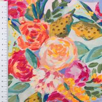Viskose Stoff Radiance für Bekleidung Blumenstrauss Blüten Digitaldruck bunt 1,4m Breite
