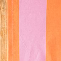 Tischläufer Streifen orange pink 40x160cm von SCHÖNER LEBEN. Detail Saum