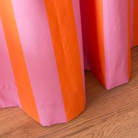 Vorhang mit Smok-Schlaufenband Streifen orange pink von SCHÖNER LEBEN. ganz Saum unten