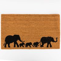 Clayre & Eef Fußmatte Elefanten Kokosnussfaser Kunststoff natur braun schwarz 75x45x1cm