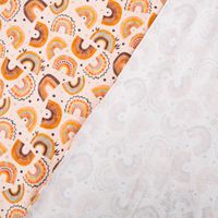Jersey Stoff Digitaldruck Aquarell Regebogen Punkte Herzen rosa orange 1,4m Breite