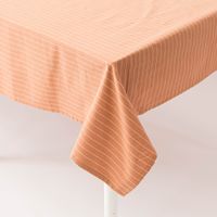 tischdecke in hellbraun mit weißen Streifen