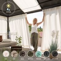 Outdoor Vorhang Olefina mit Smok-Schlaufenband ecru in 245cm oder Wunschlänge von SCHÖNER LEBEN. mit allen Farbvarianten