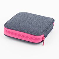 Nähset Jeansblau mit Reißverschluss pink 12x11x3cm von Prym geschlossen RV