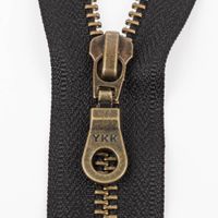 SCHÖNER LEBEN. YKK Reißverschluss teilbar Metall antik gold 65cm schwarz