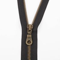 SCHÖNER LEBEN. YKK Reißverschluss teilbar Metall antik gold 65cm schwarz