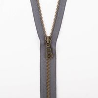 SCHÖNER LEBEN. YKK Reißverschluss teilbar Metall antik gold 65cm schiefergrau