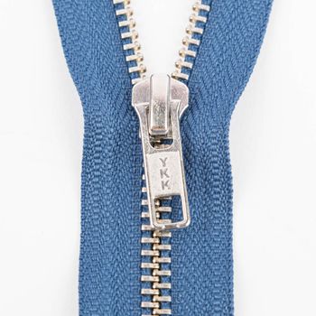 YKK Reißverschluss Marine/blau, 16 Cm – Für Hosen, Metallzähne Silber, 4 Mm Kette