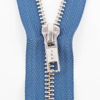 SCHÖNER LEBEN. YKK Reißverschluss nicht teilbar Metall silber 18cm jeansblau