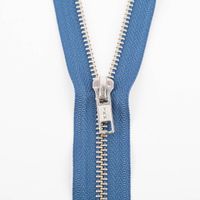 SCHÖNER LEBEN. YKK Reißverschluss nicht teilbar Metall silber 18cm jeansblau