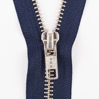SCHÖNER LEBEN. YKK Reißverschluss nicht teilbar Metall silber 18cm marine