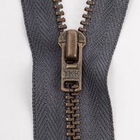 SCHÖNER LEBEN. YKK Reißverschluss nicht Teilbar Metall 14cm schiefergrau