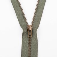 SCHÖNER LEBEN. YKK Reißverschluss nicht Teilbar Metall 14cm oliv