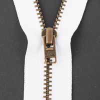 SCHÖNER LEBEN. YKK Reißverschluss nicht Teilbar Metall 14cm weiß