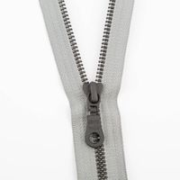 SCHÖNER LEBEN. YKK Reißverschluss Teilbar Metaluxe Vislon 55cm grau