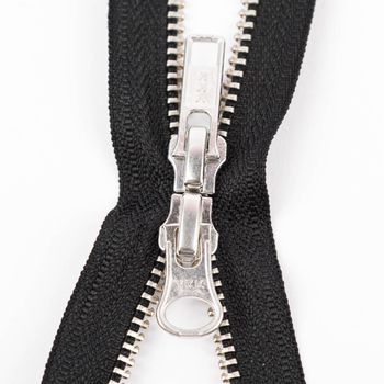 YKK Reißverschluss 1-Wege Teilbar – Schwarzbraun, 75 Cm, Metallzähne
