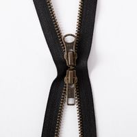 SCHÖNER LEBEN. YKK Reißverschluss 2-Wege-teilbar Metall antik 60cm schwarz