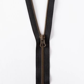 SCHÖNER LEBEN. YKK Reißverschluss 2-Wege-teilbar Metall antik 65cm schwarz SCHÖNER LEBEN. YKK Reißverschluss 2-Wege-teilbar Metall antik 65cm schwarz