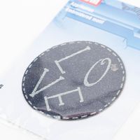 Applikation LOVE gelasert selbstklebend/aufbügelbar Jeansstoff blau 60mm von Prym