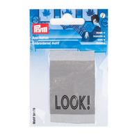 Applikation LOOK! Jeanslabel zum Aufnähen grau 46x74mm von Prym