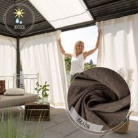 Outdoor Vorhang Olefina mit Smok-Schlaufenband braun in 245cm oder Wunschlänge von SCHÖNER LEBEN.