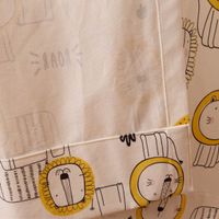 Vorhang Kinderzimmer mit Smok-Schlaufenband Löwen ecru gelb schwarz in 245cm oder Wunschlänge von SCHÖNER LEBEN. Detail Saum Rückseite
