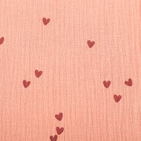 Musselin Stoff SMALL HEARTS Herzchen blush rosa  1,35m Breite Detail