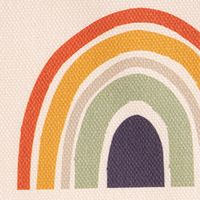 Baumwollstoff Dekostoff Halbpanama Digitaldruck Regenbogen und Sonnen beige bunt 1,40m Breite Nahaufnahme