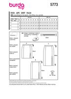 Burda Schnittmuster 5773 Damen Rock